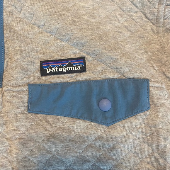 Patagonia Organic Cotton Quilted T-Snap Pullover Size Large Drifter Grey - Picture 2 of 10